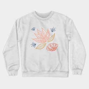 Bohemian Florals - Blue + Coral Crewneck Sweatshirt